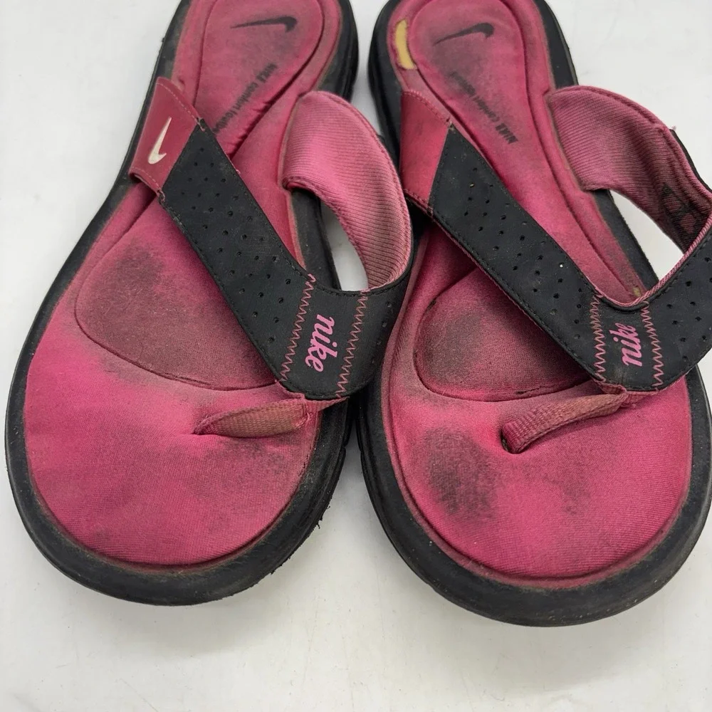 Nike Comfort Slides Womens 6 Pink Slip On Sandals Comfortbed Flip Flops